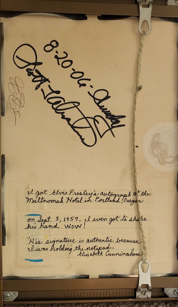 Elvis Presley Memorabilia Elvis Presley handwritten note authentication evidence image 1