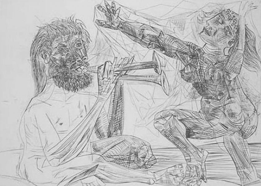 Pablo Picasso Painter and model drawing authentication evidence image 8