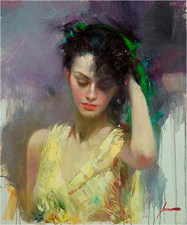 Pino Daeni Lady in Waiting authentication evidence image 8