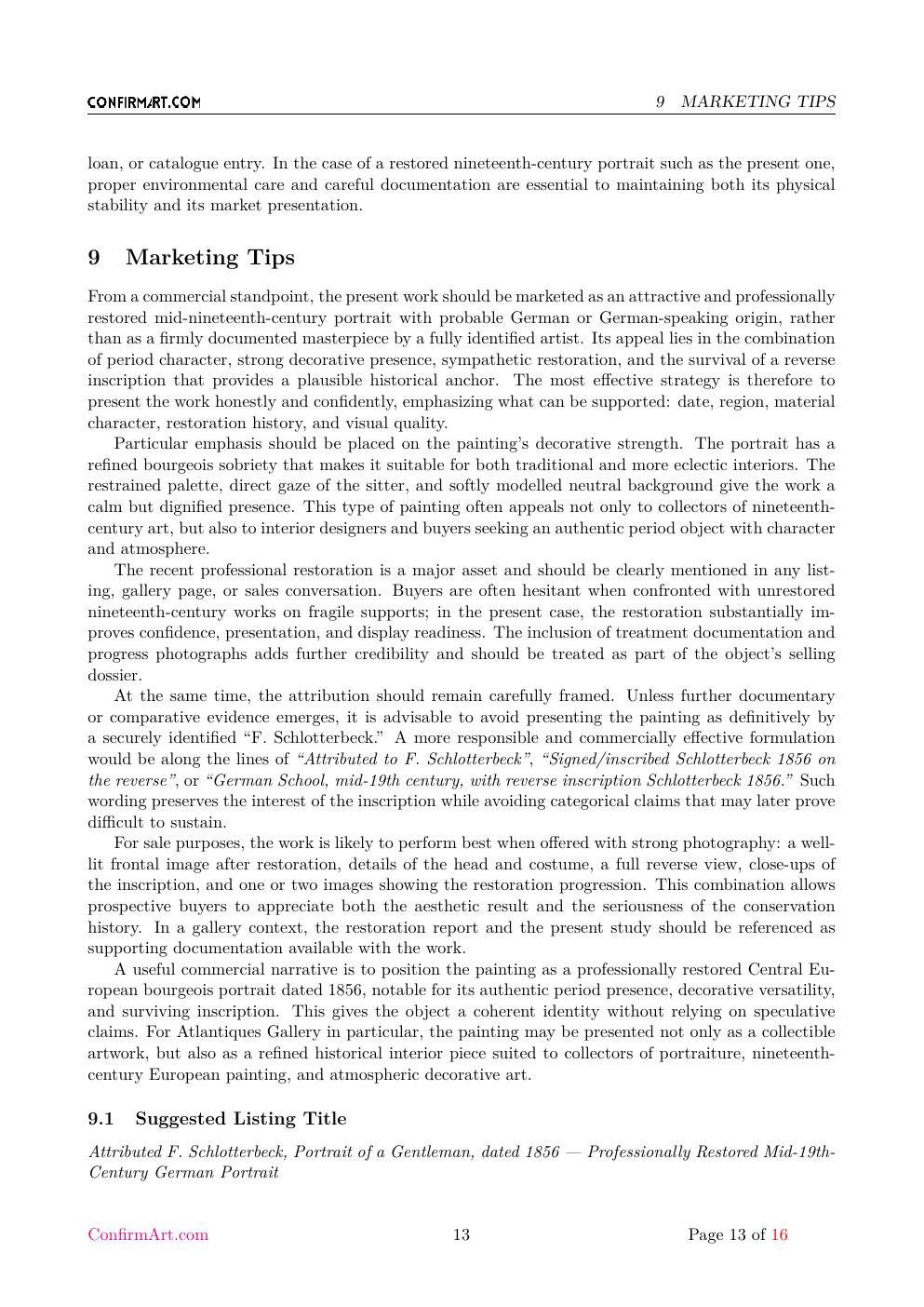 Portrait of a German Gentleman report sample page 13