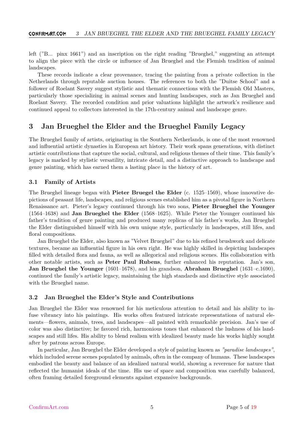 After Brueghel animal scene report sample page 5
