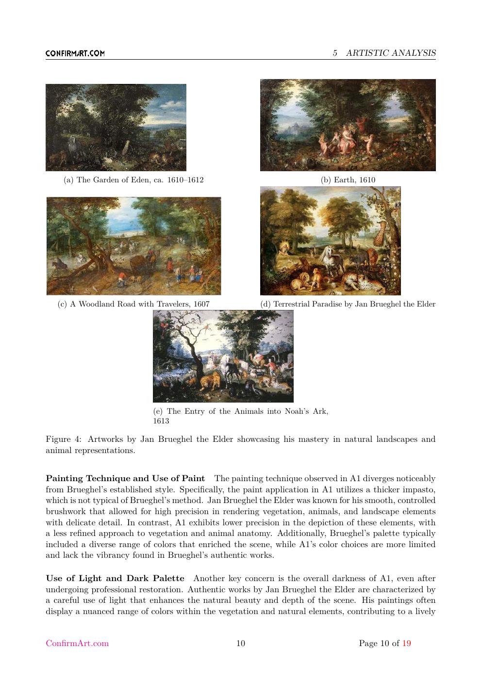 After Brueghel animal scene report sample page 10