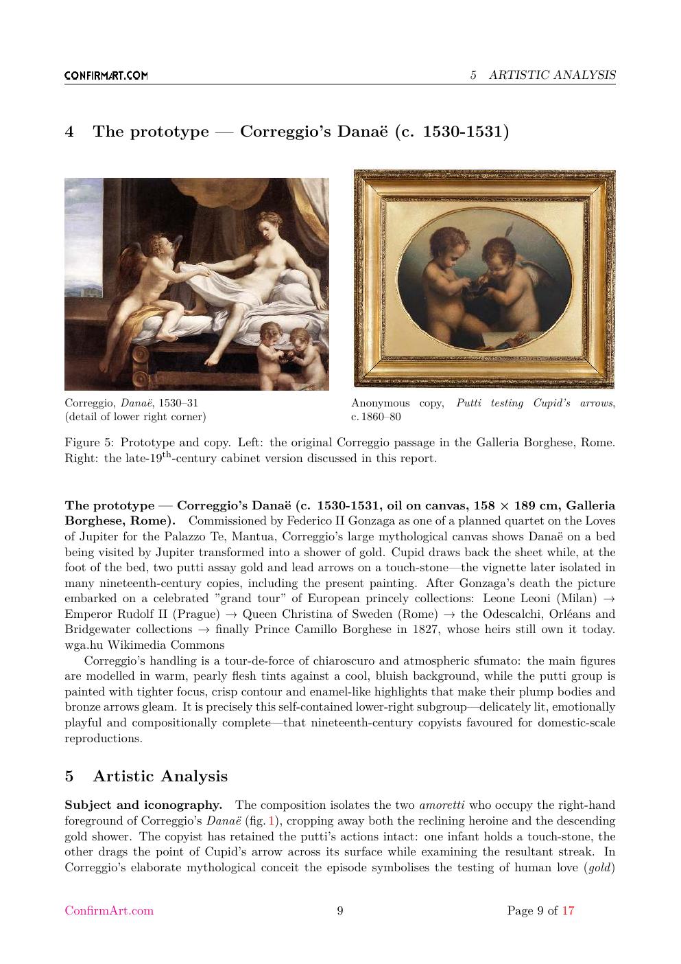 d'après Correggio report sample page 9