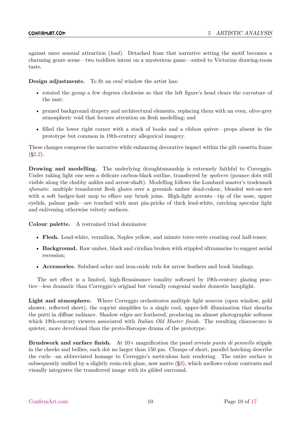 d'après Correggio report sample page 10