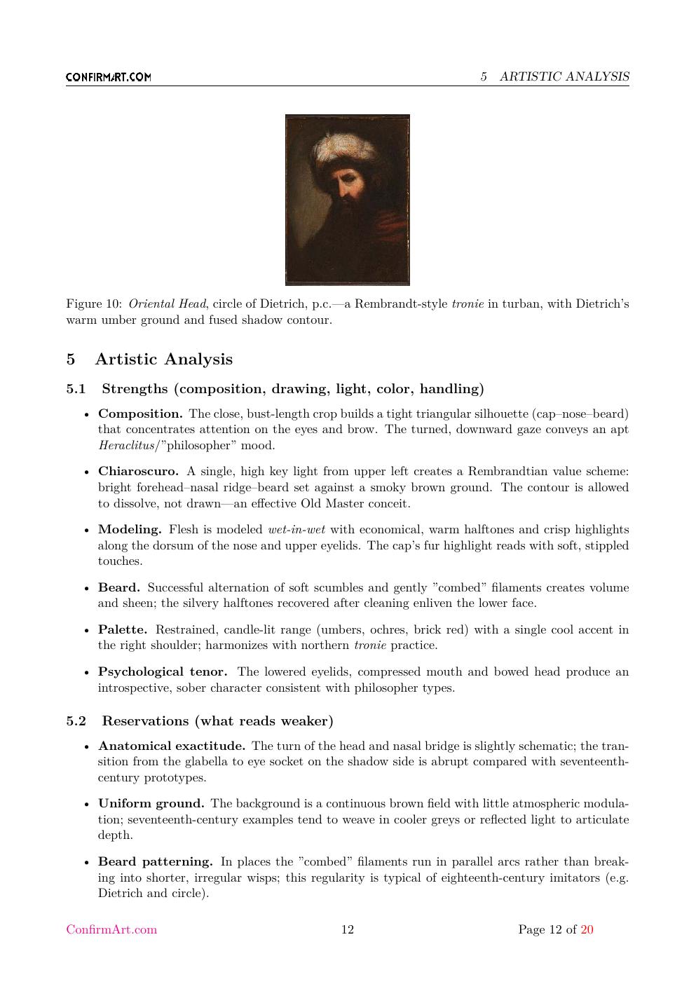 Portrait of an Old Man report sample page 12
