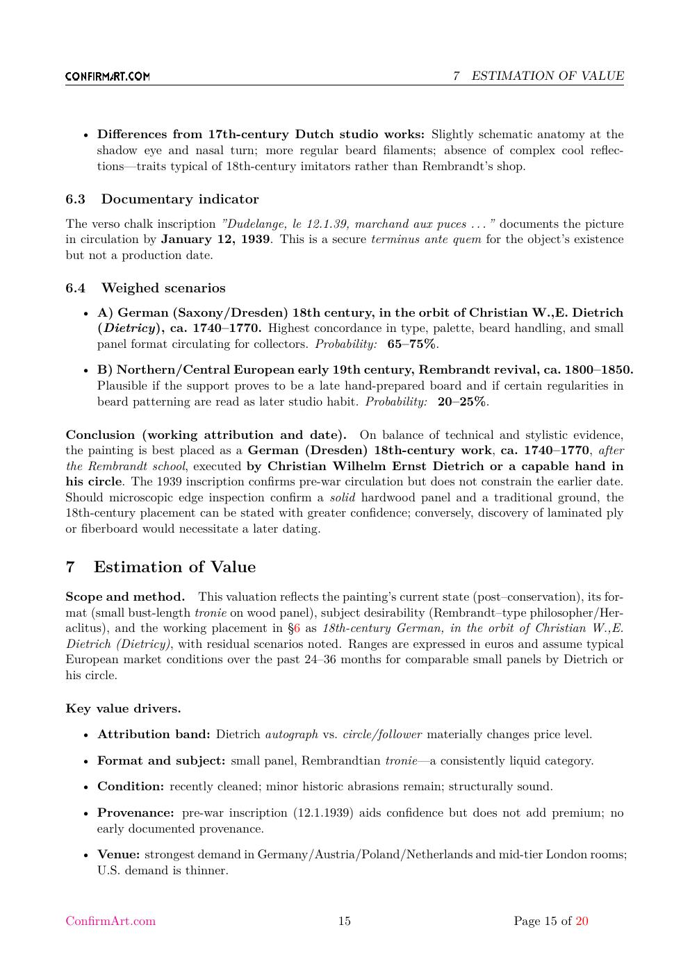 Portrait of an Old Man report sample page 15