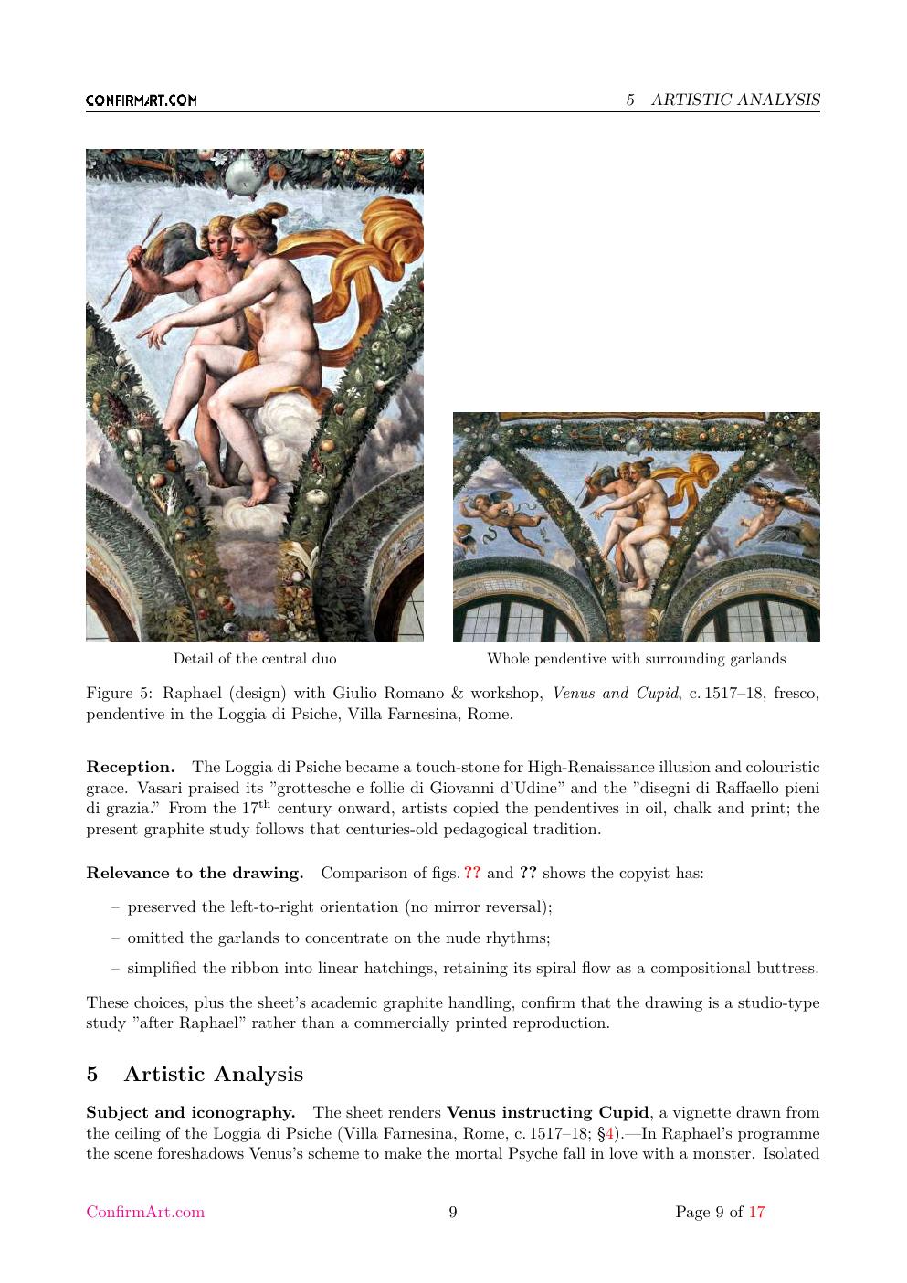 Drawing after Raphael report sample page 9