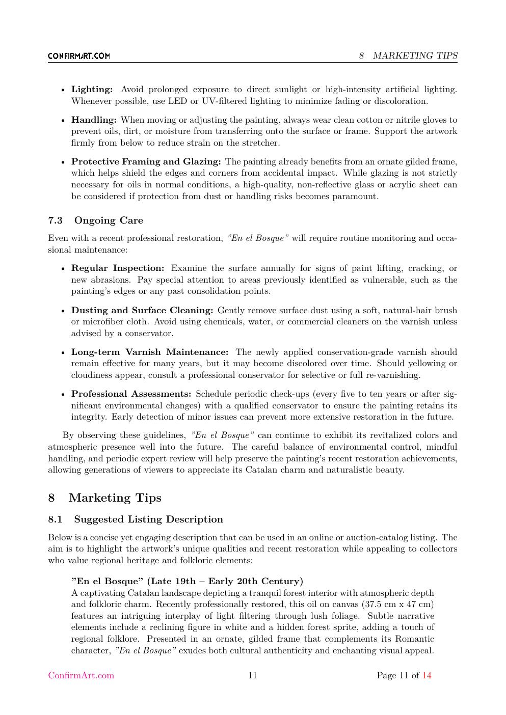 En el Bosque report sample page 11