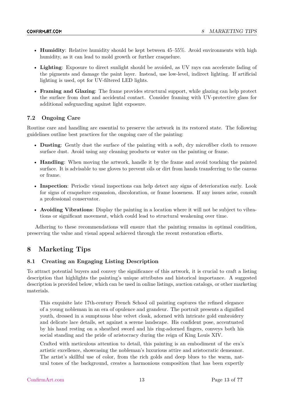 Portrait of a French Nobleman report sample page 13