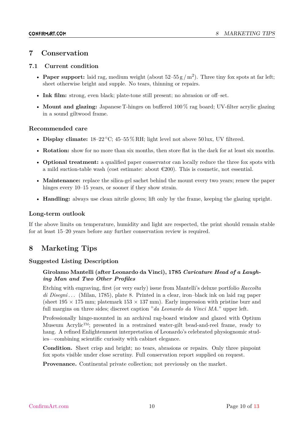 "da Leonardo da Vinci / MA." report sample page 10