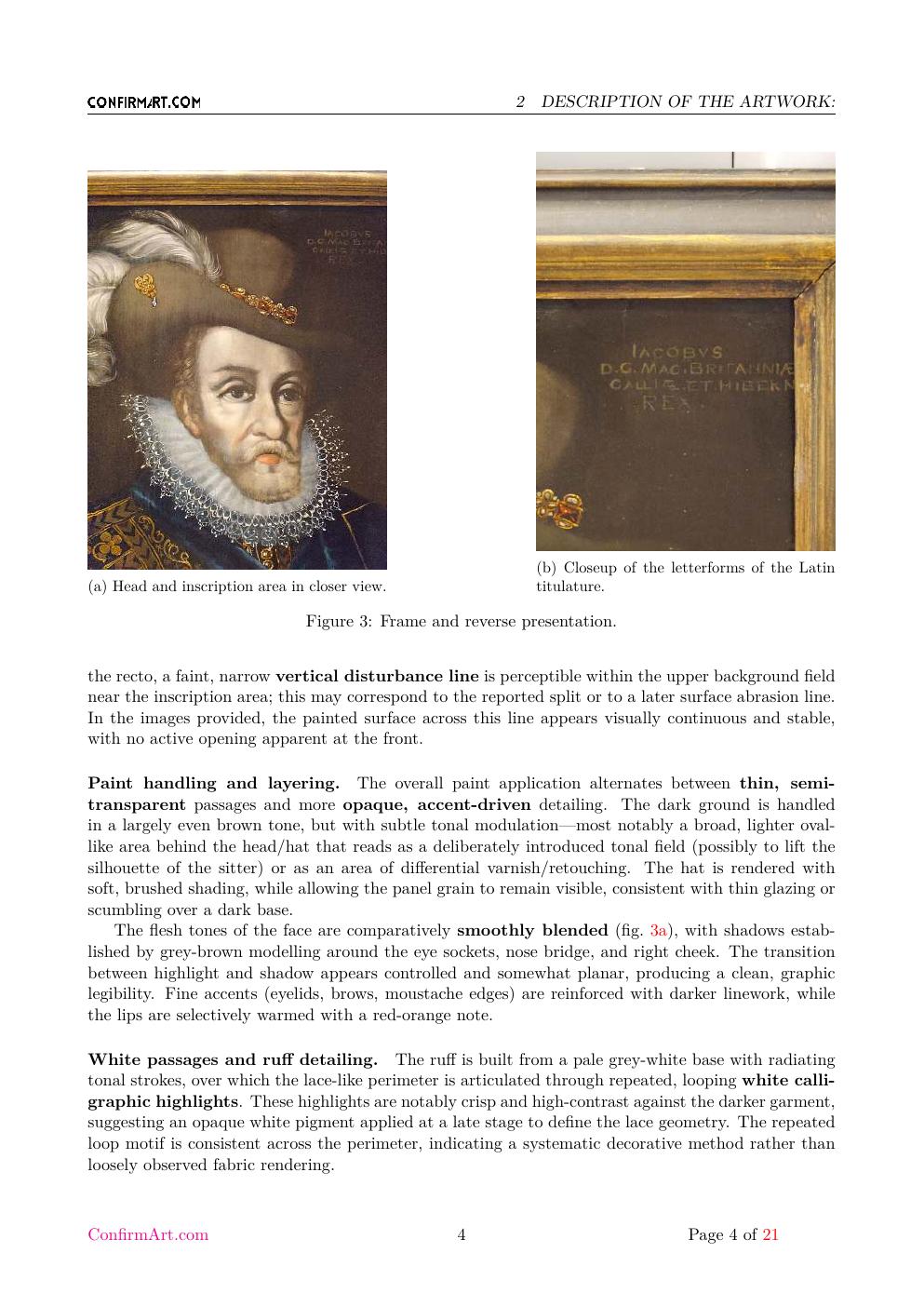 Portrait associated with King James report sample page 4