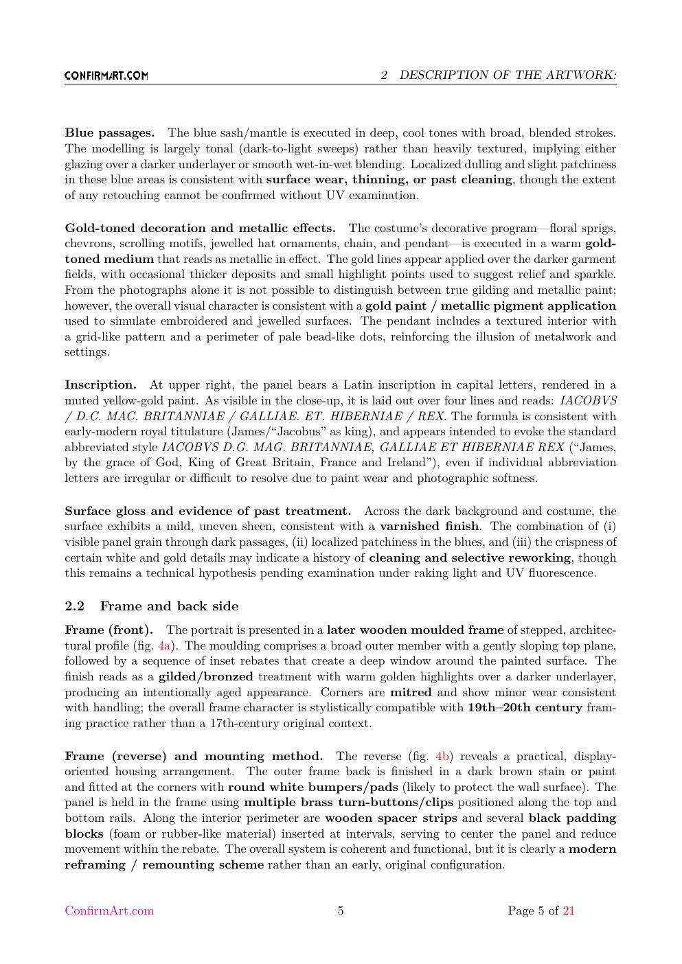 Portrait associated with King James report sample page 5