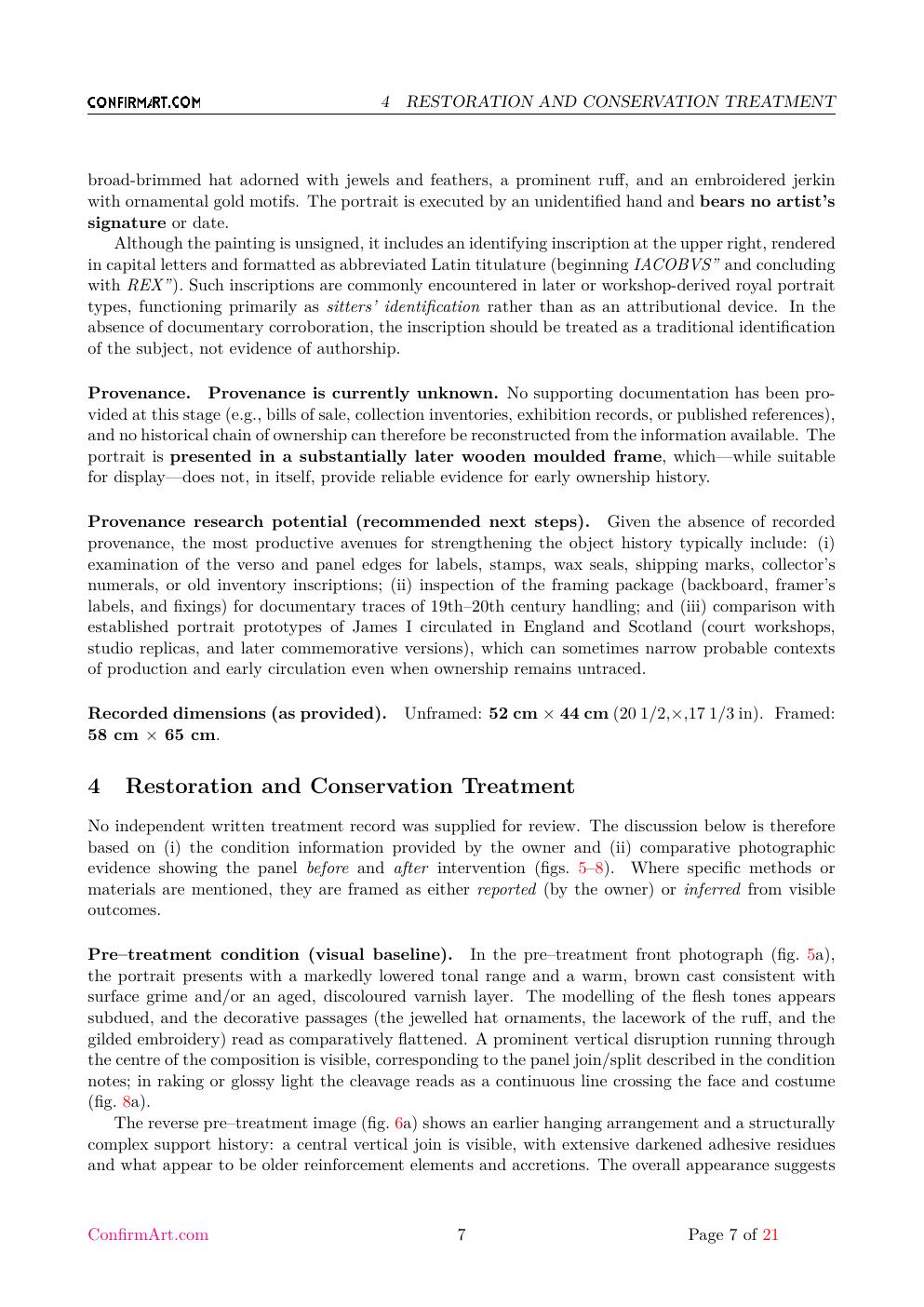 Portrait associated with King James report sample page 7