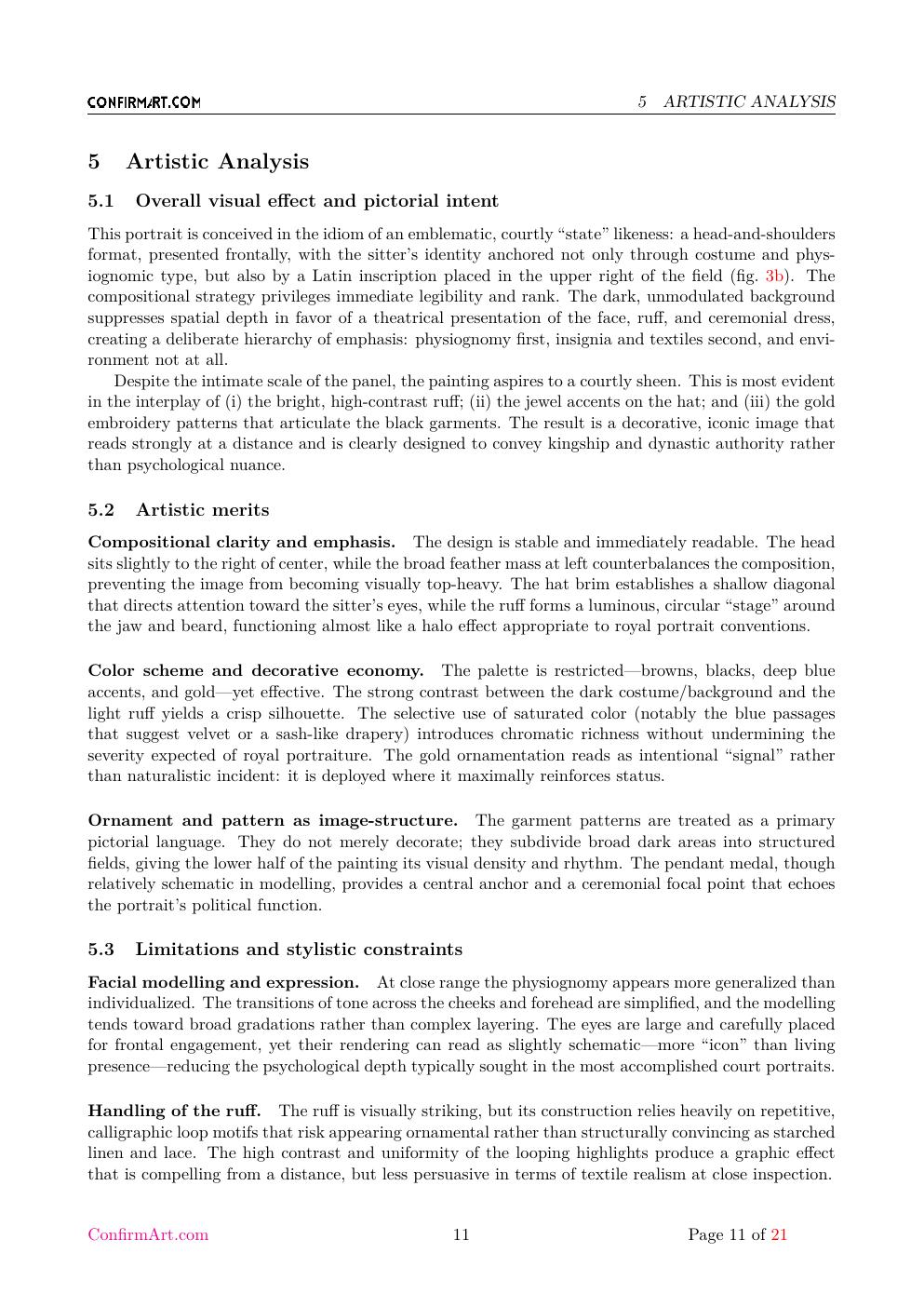 Portrait associated with King James report sample page 11