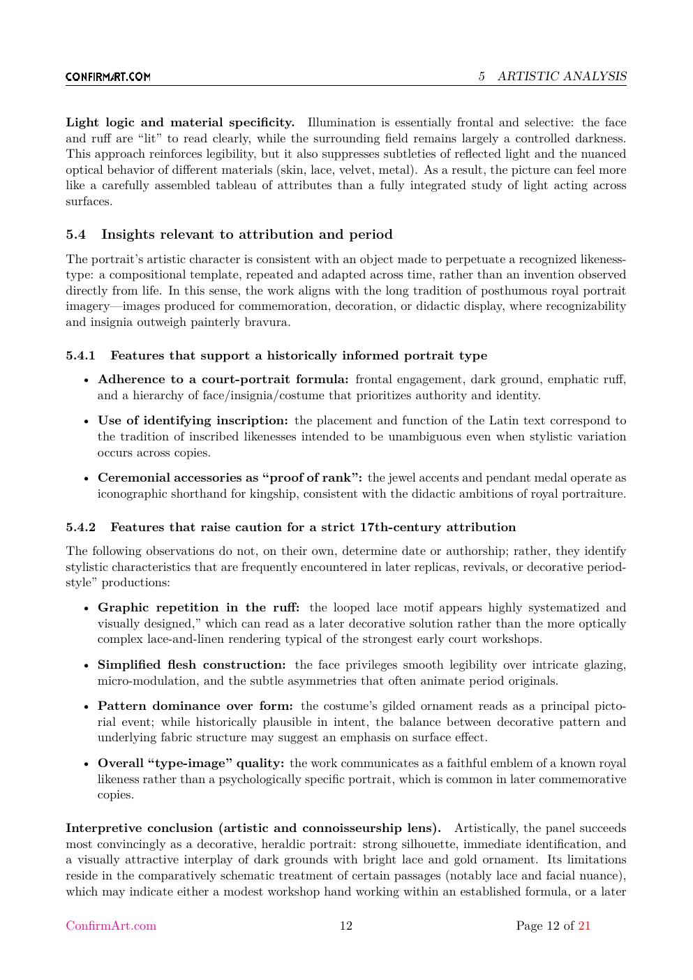 Portrait associated with King James report sample page 12