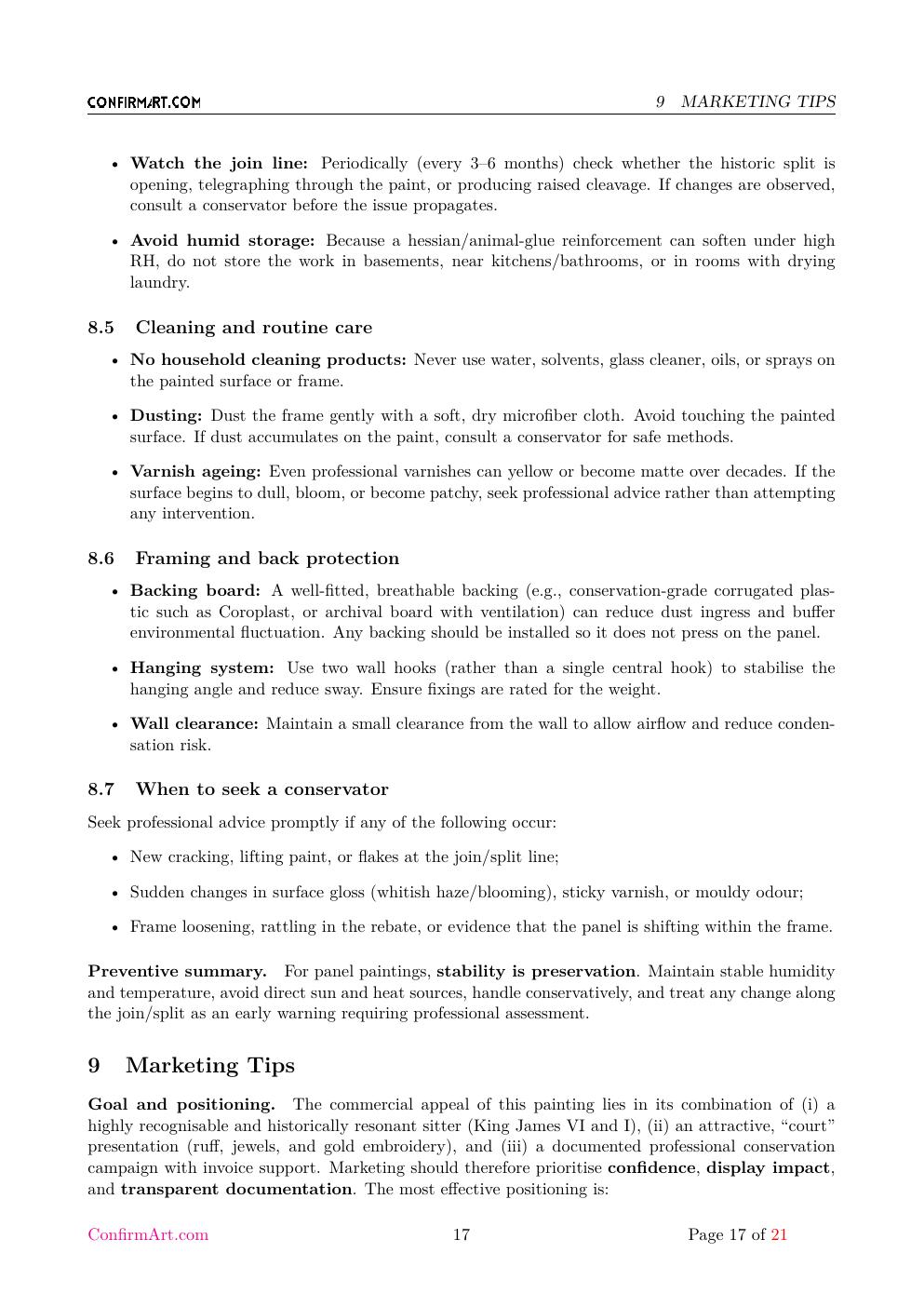 Portrait associated with King James report sample page 17