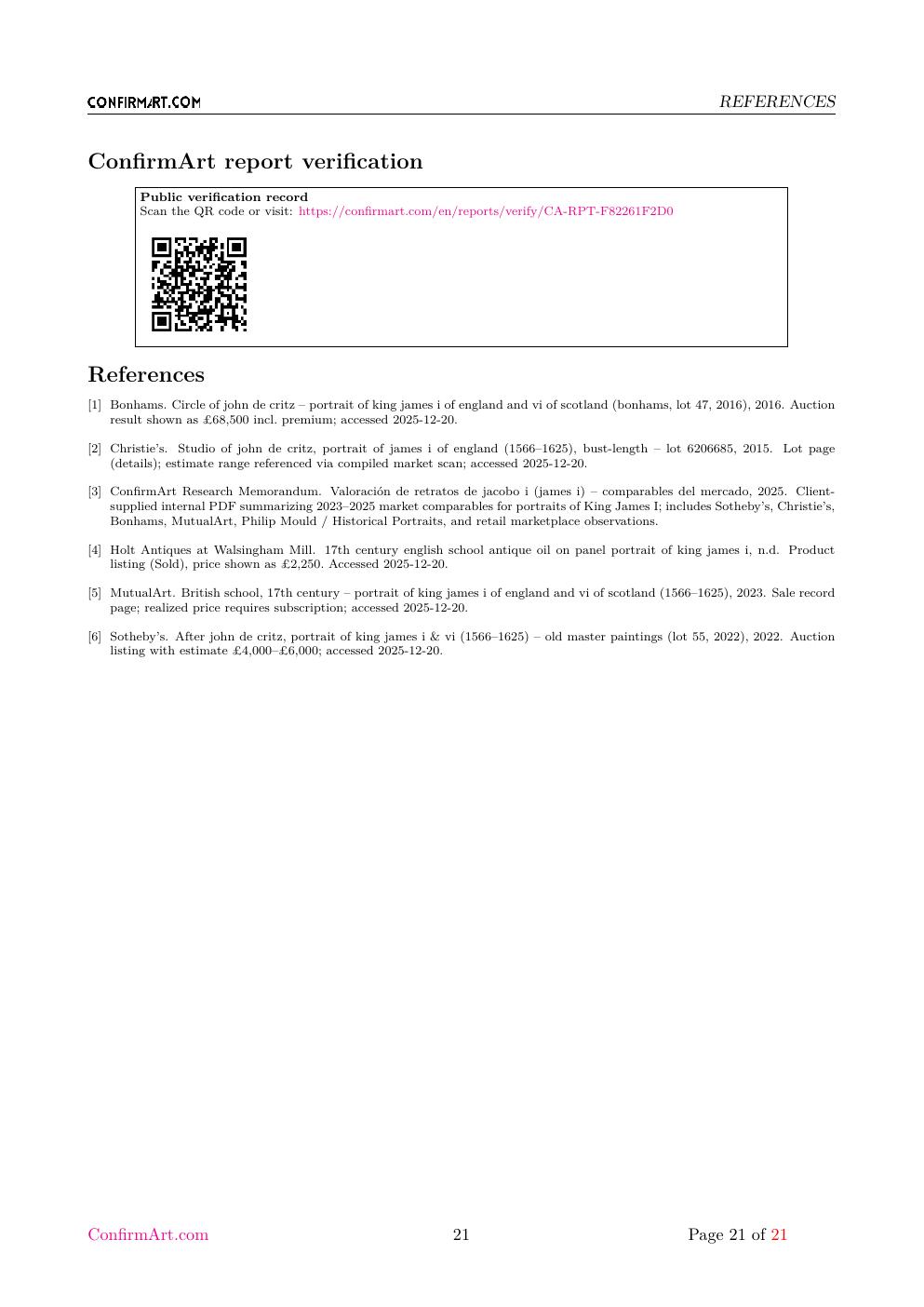 Portrait associated with King James report sample page 21
