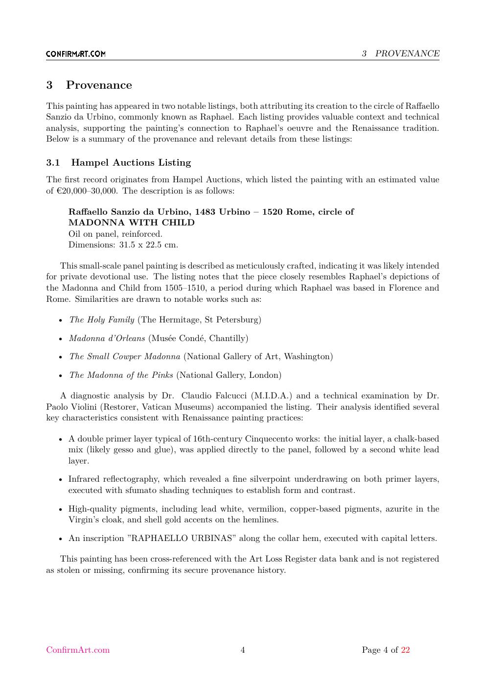 The Holy Family report sample page 4