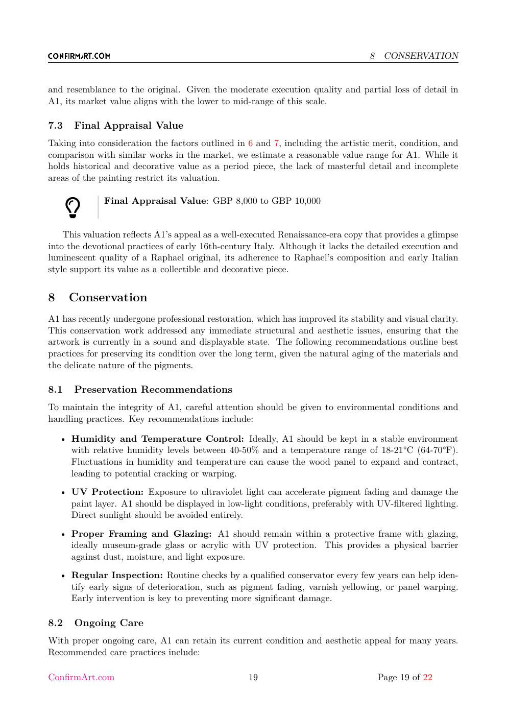The Holy Family report sample page 19