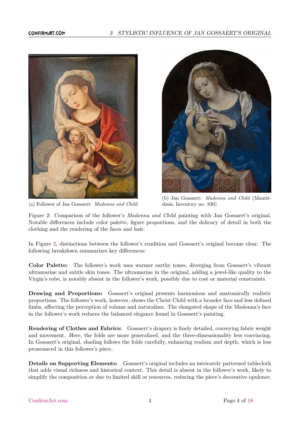 Madonna and Child report sample page 4