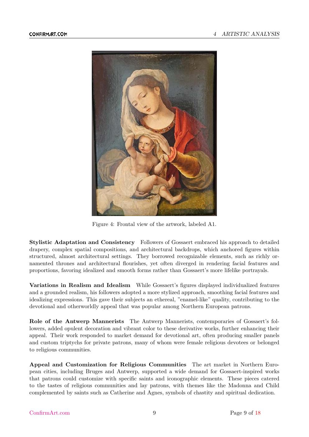 Madonna and Child report sample page 9