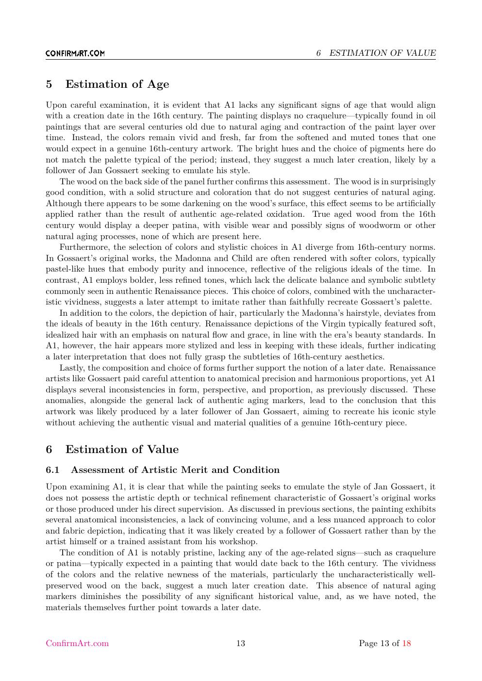 Madonna and Child report sample page 13