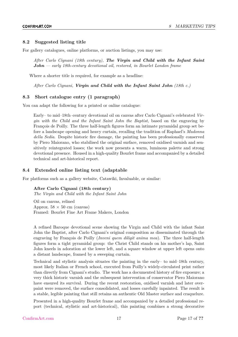 Virgin and Child with the Infant Saint John the Baptist report sample page 17