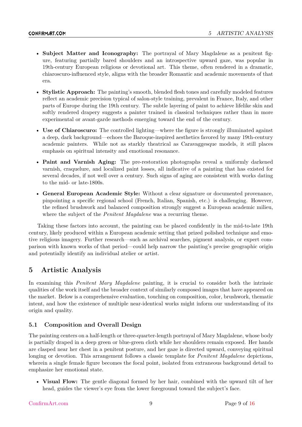 Penitent Mary Magdalene report sample page 9