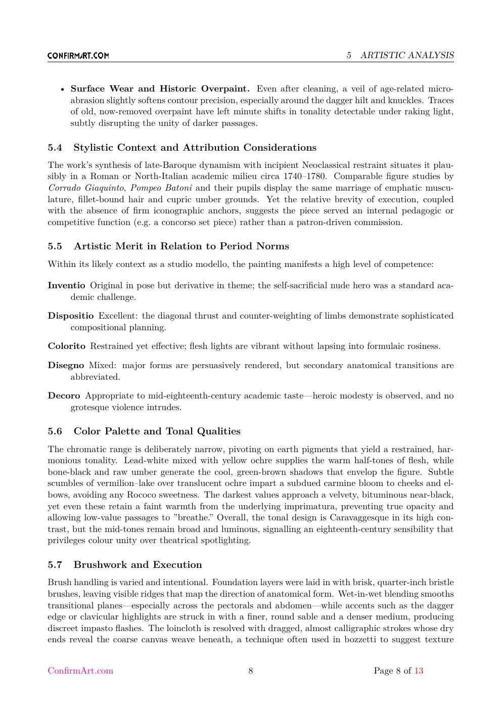 Martyrdom painting report sample page 8