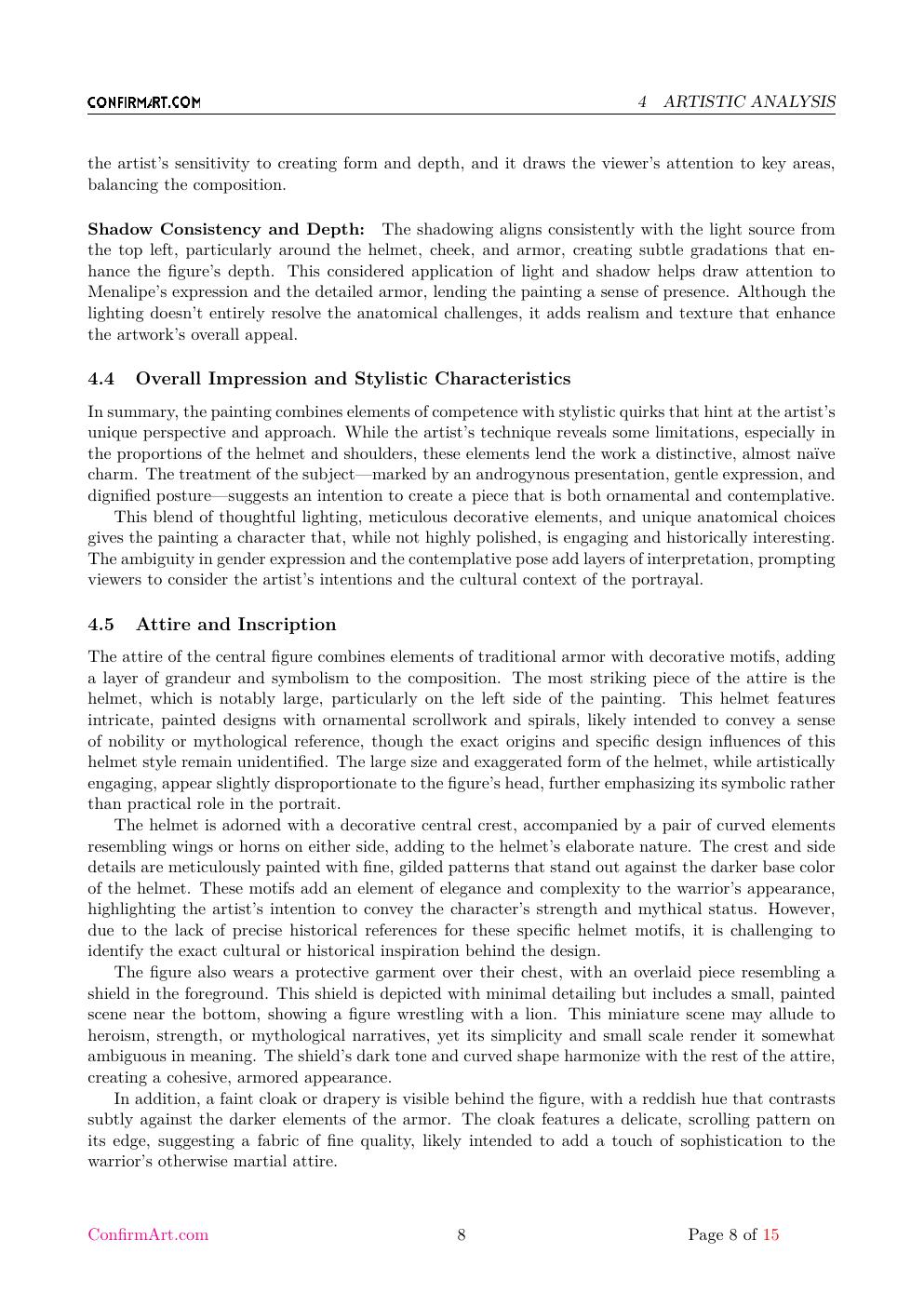 Amazzone Menalipe report sample page 8
