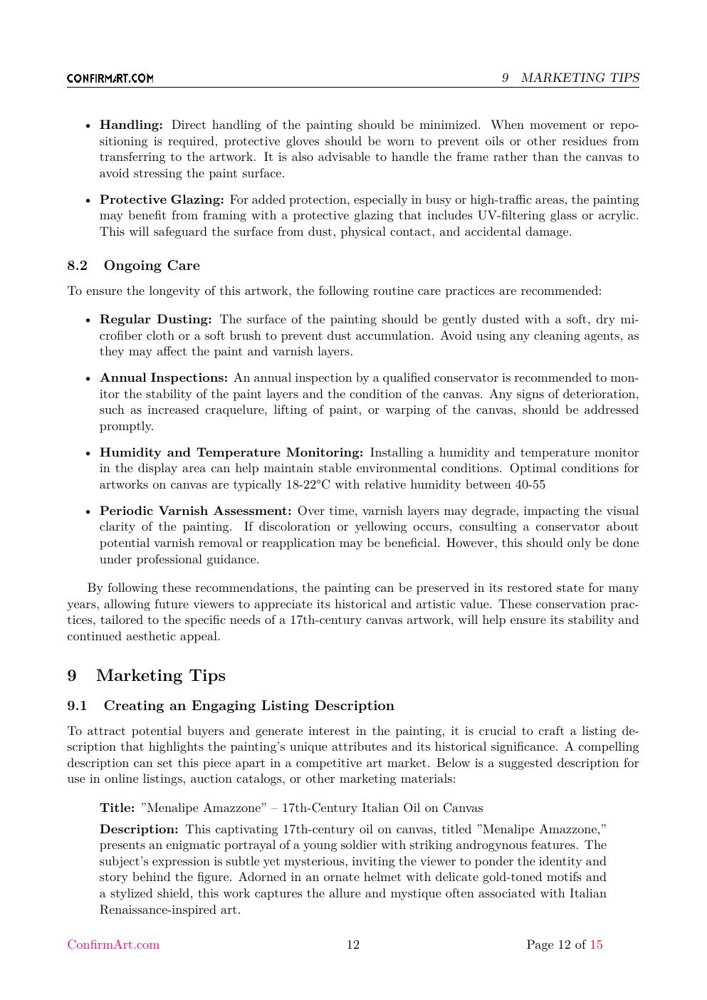 Amazzone Menalipe report sample page 12