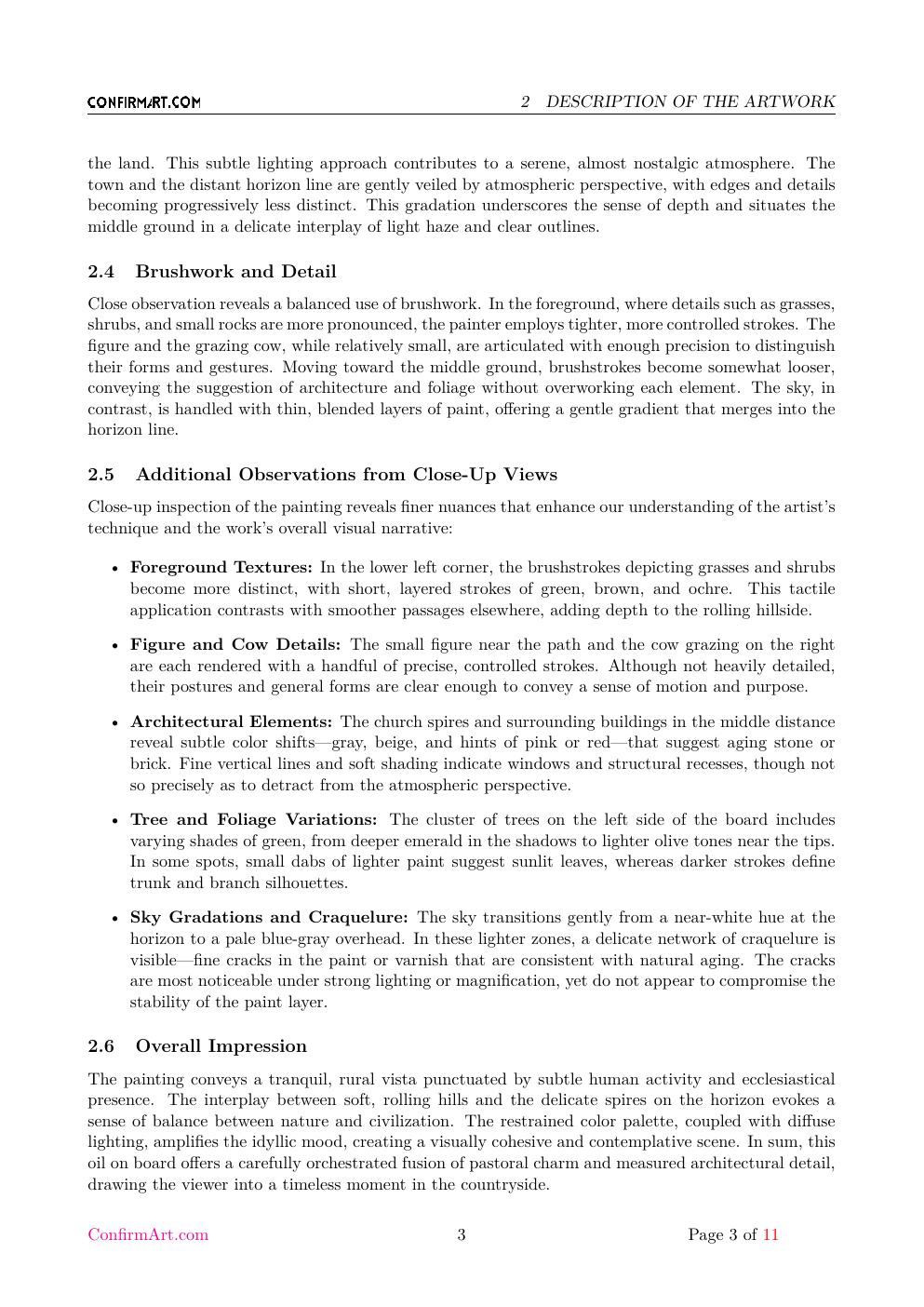 Landscape painting report sample page 3