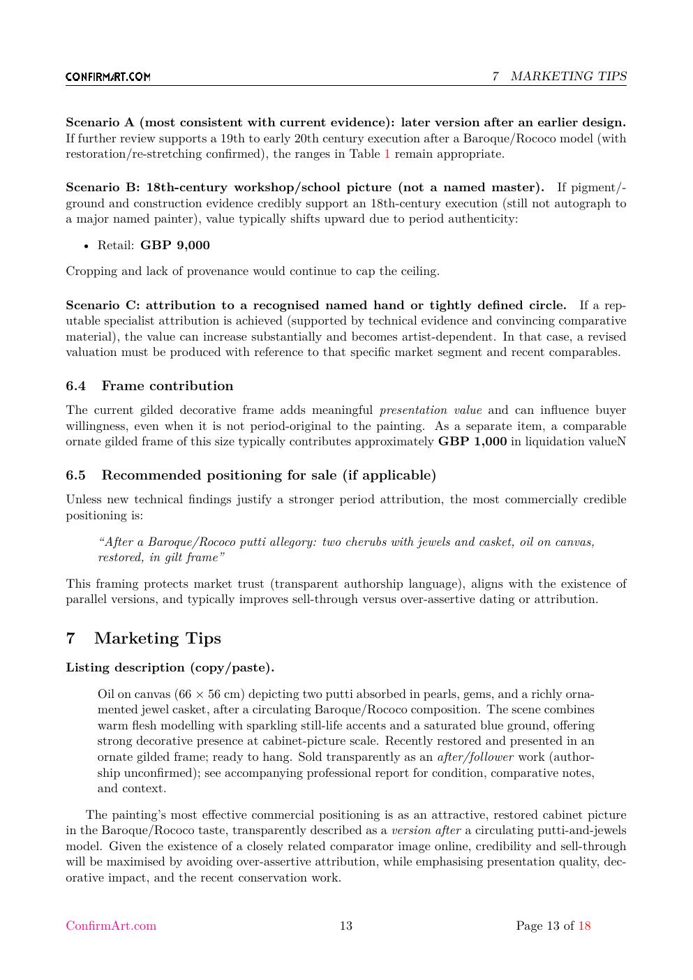 Putti Angels report sample page 13