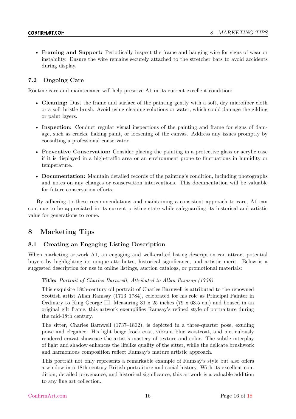 Portrait of Charles Barnwell report sample page 16