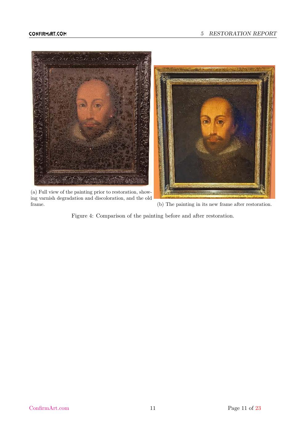 The oil on canvas, "Untitled" report sample page 11