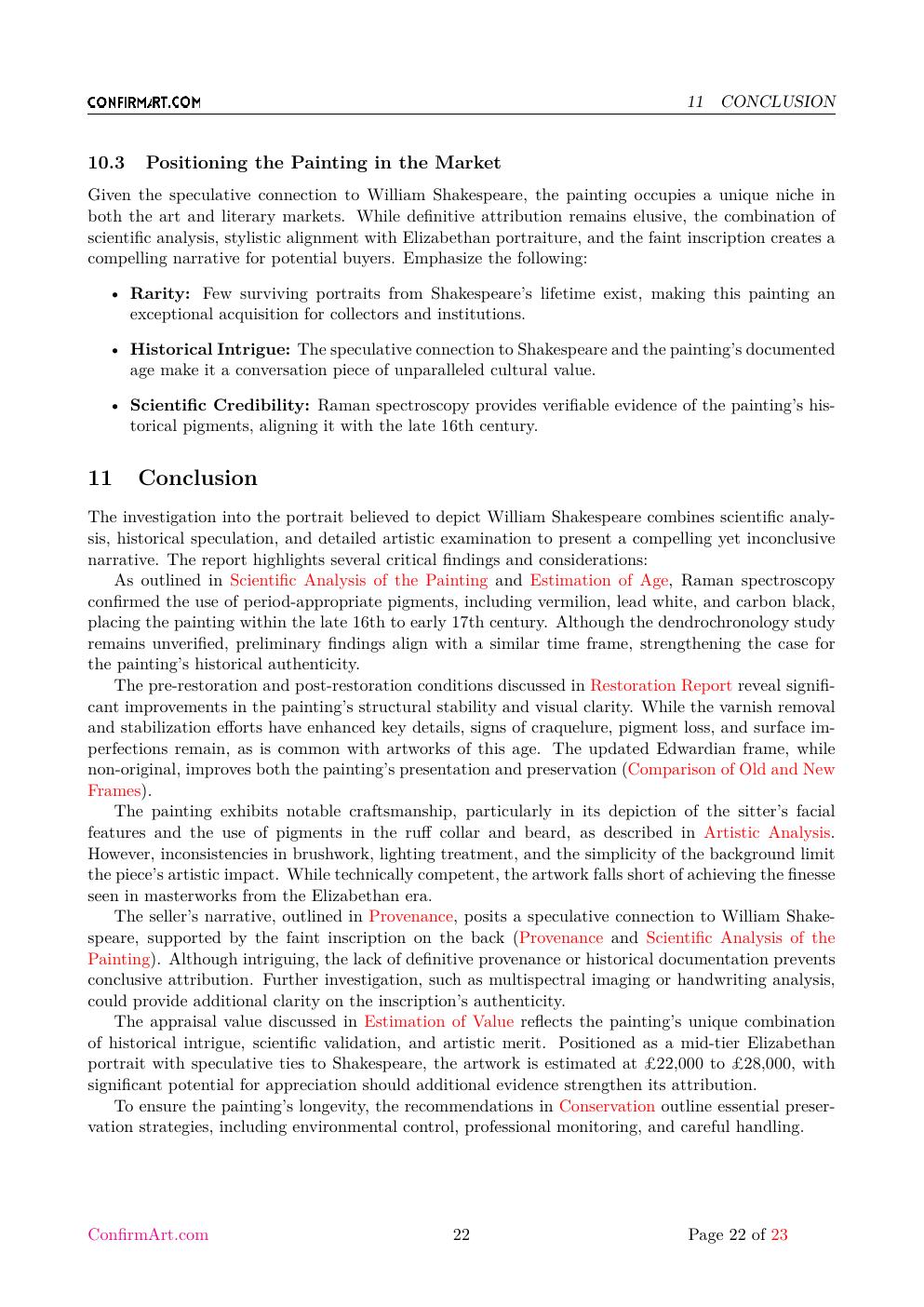 The oil on canvas, "Untitled" report sample page 22