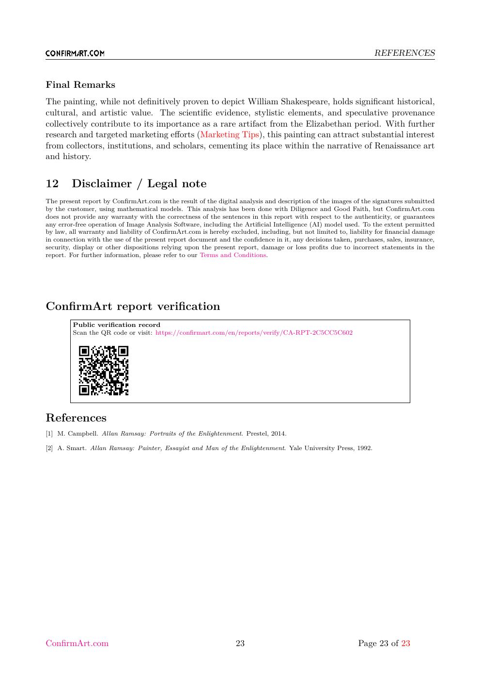 The oil on canvas, "Untitled" report sample page 23