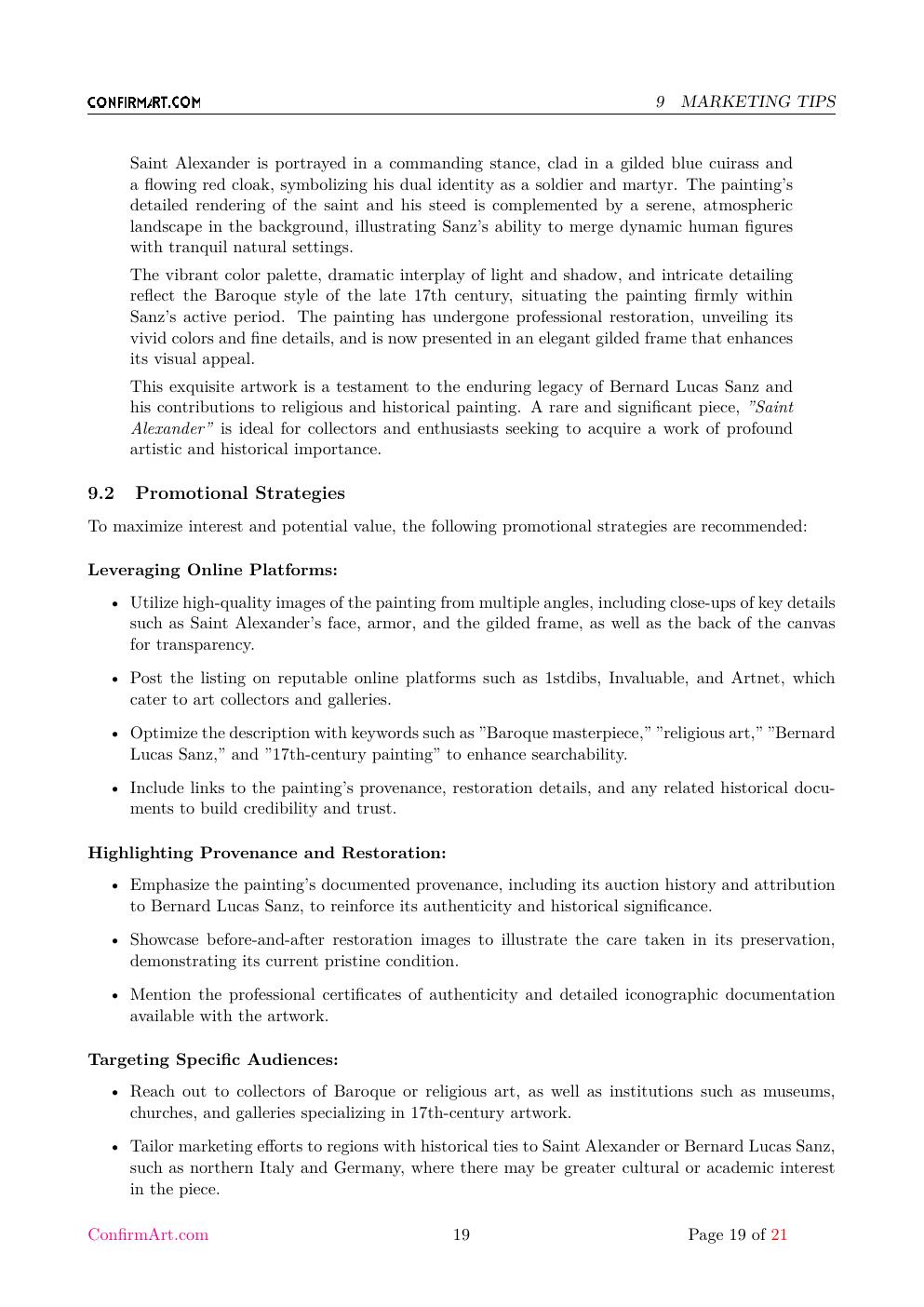 St Alexander report sample page 19