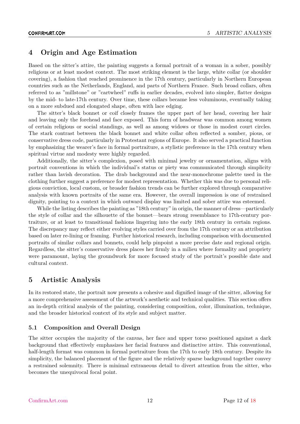 Portrait of a Woman report sample page 12