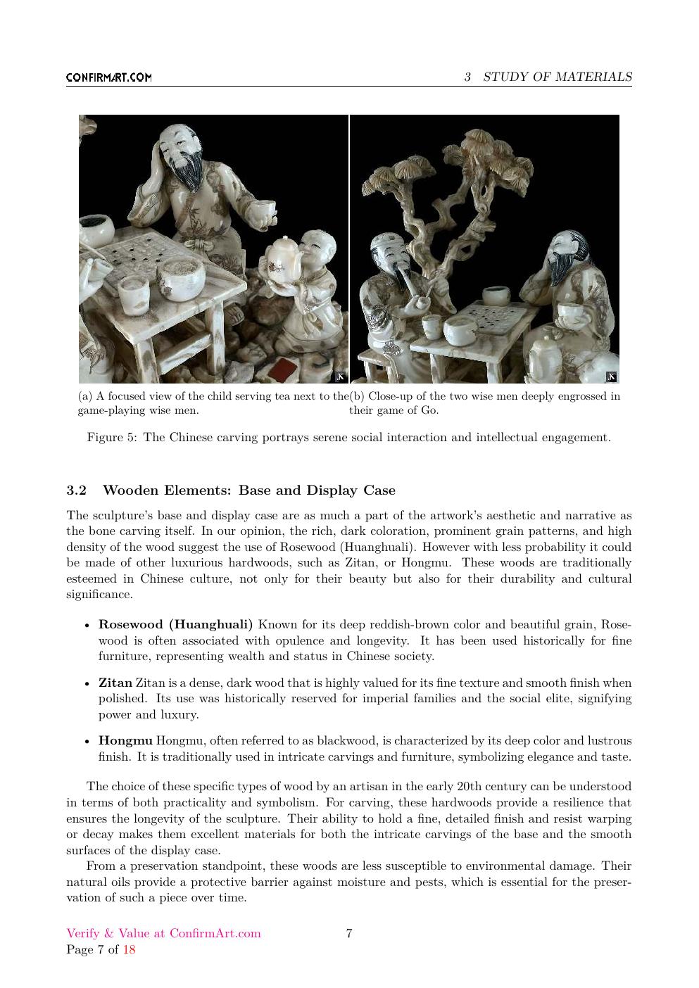 Chinese Carving in its display case report sample page 7