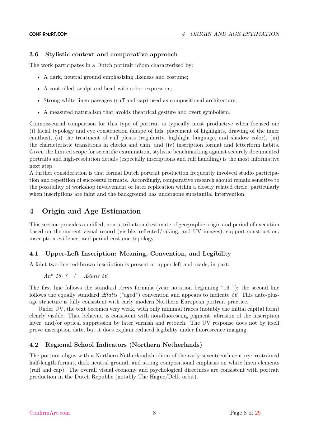 Portrait attributed to Jan Anthonisz. van Ravesteyn report sample page 8