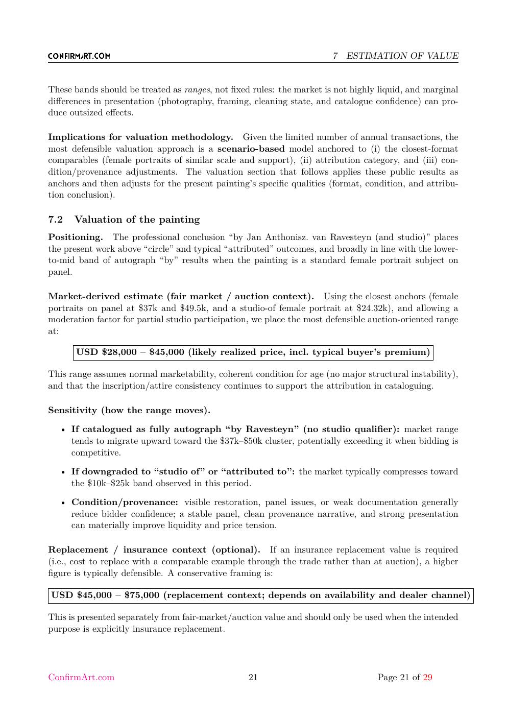 Portrait attributed to Jan Anthonisz. van Ravesteyn report sample page 21