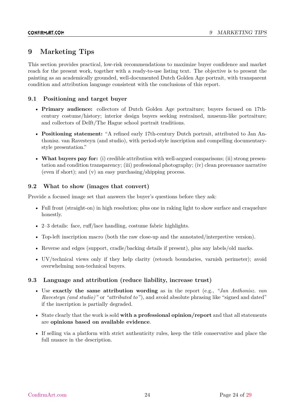 Portrait attributed to Jan Anthonisz. van Ravesteyn report sample page 24