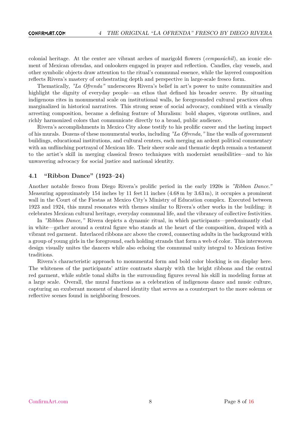 La Ofrenda study report sample page 8