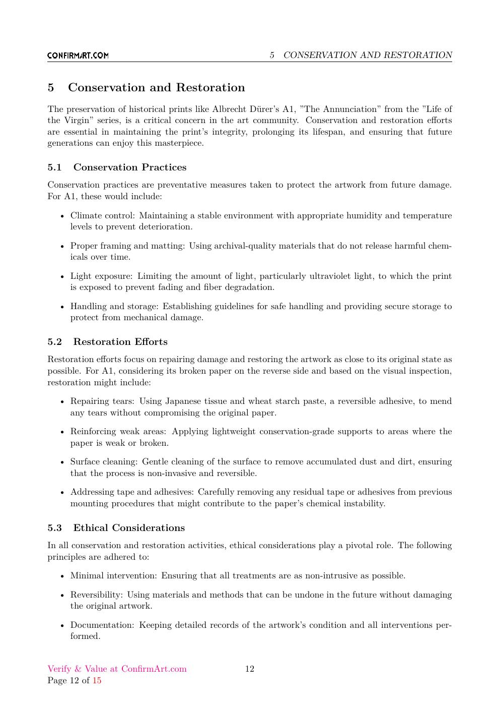 The Annunciation report sample page 12