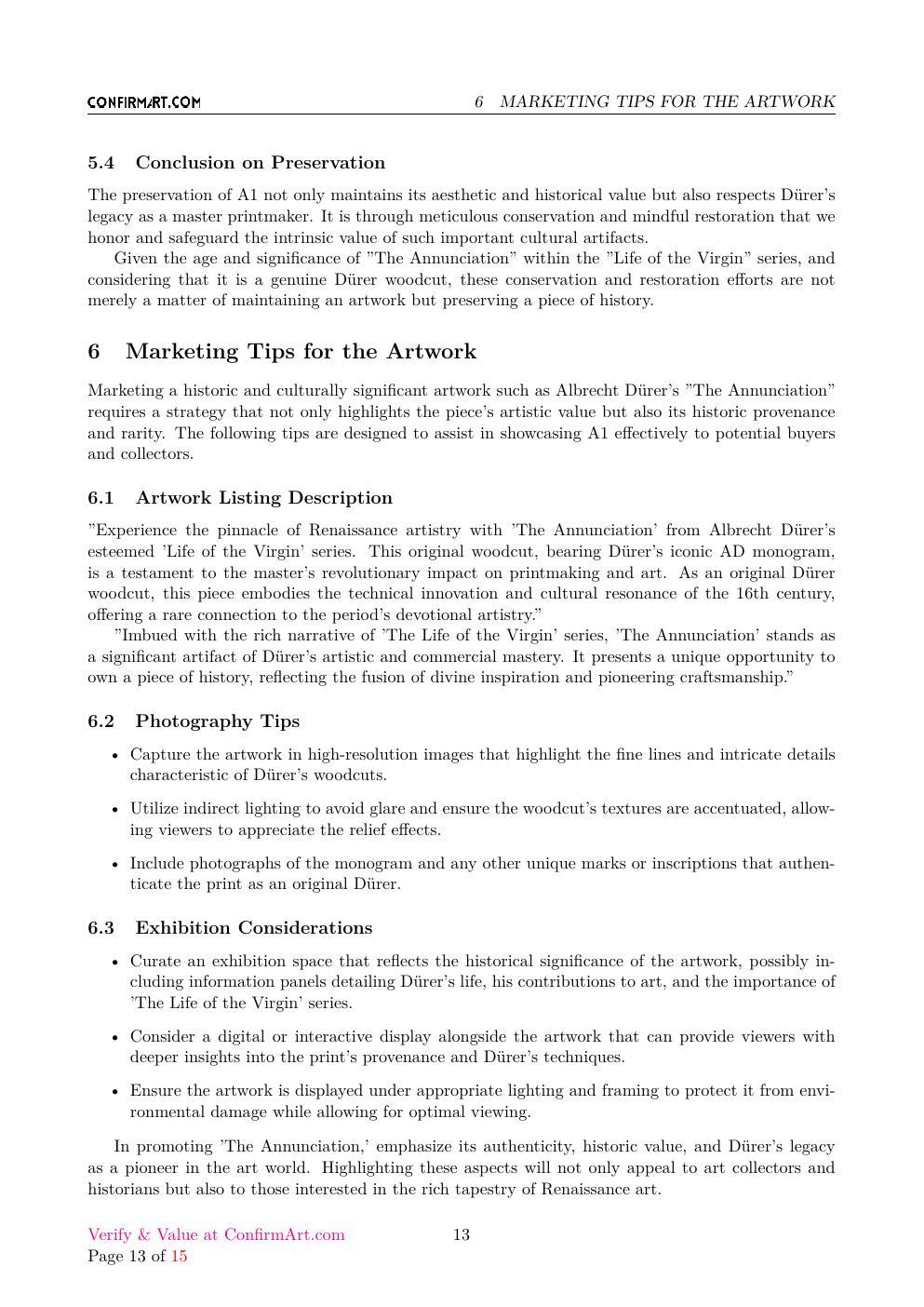 The Annunciation report sample page 13