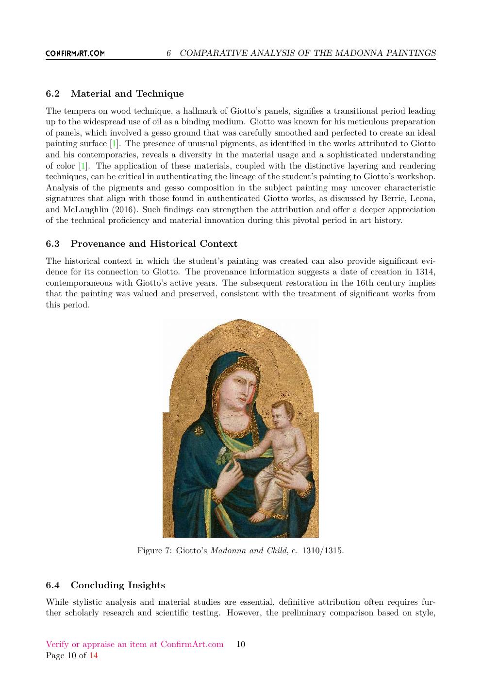 Italian Paintings 13th and 14th Centuries report sample page 10