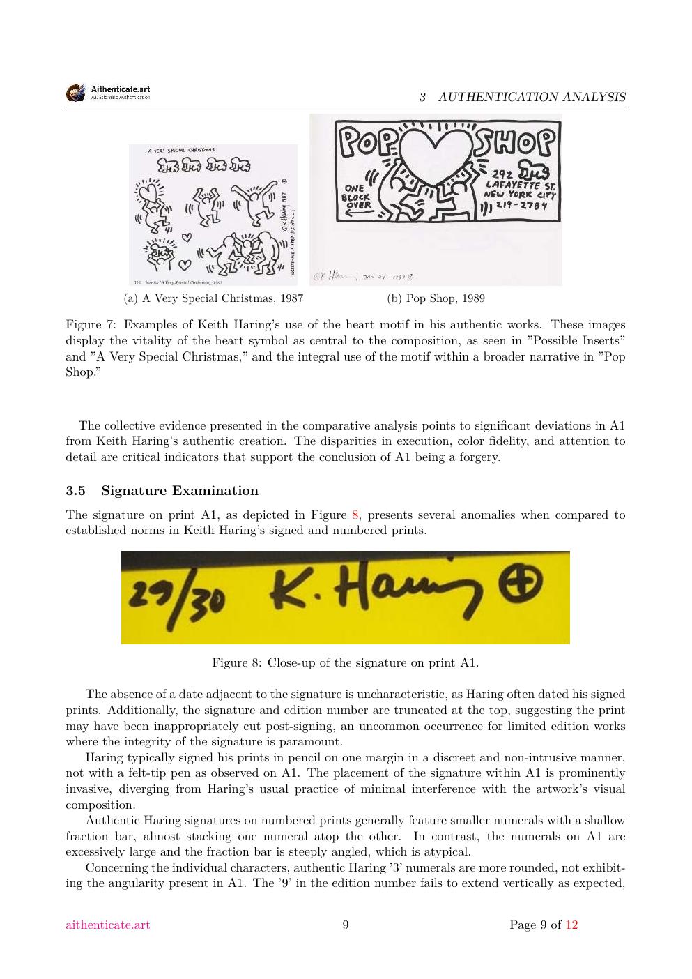 Keith Haring signature study report sample page 9