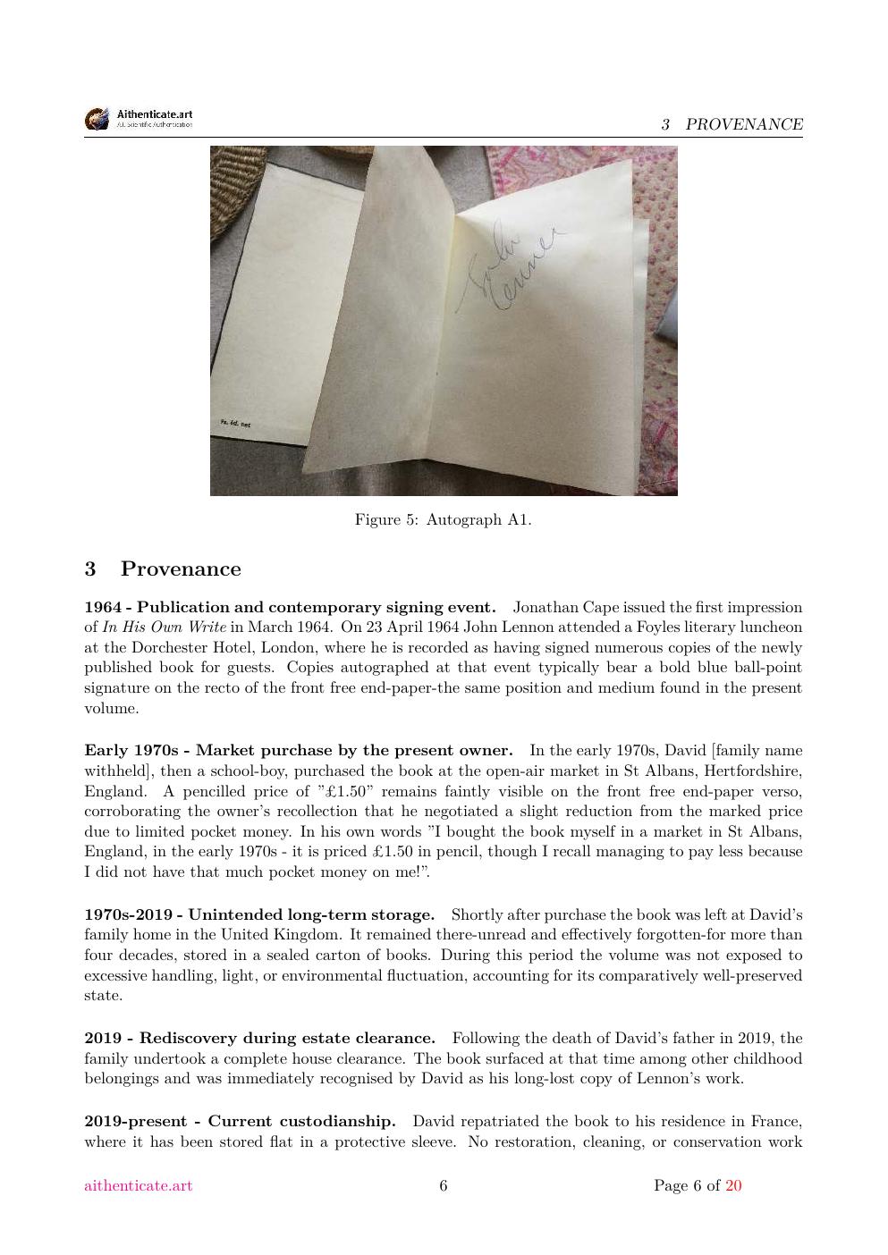 John Lennon signature study report sample page 6