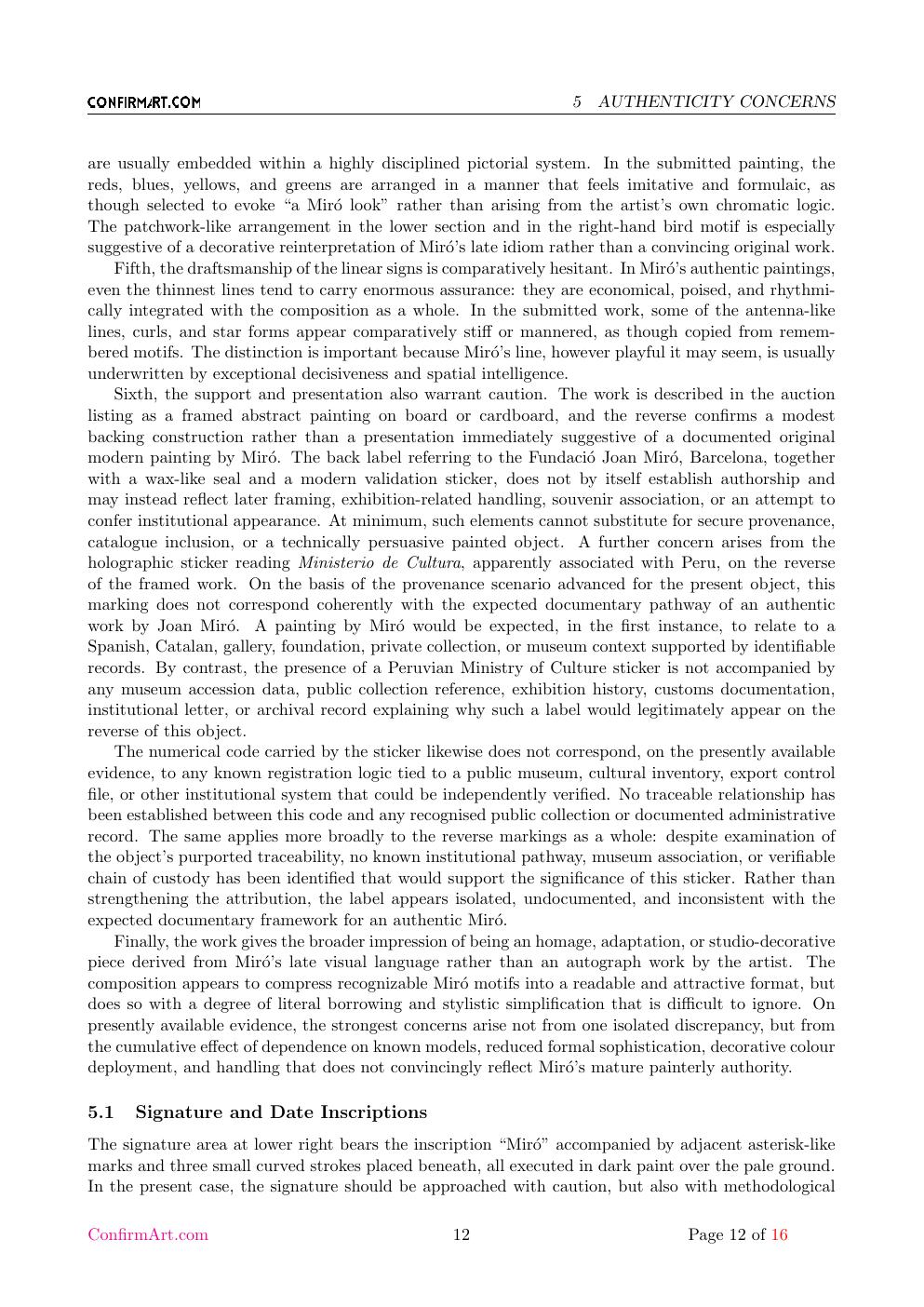 Miró report sample page 12